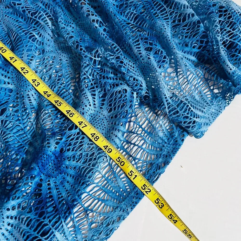 Avenue Tie Dye Crochet Sleeveless Maxi Dress Size 30 NWT Blue